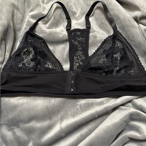 Black Lace Triangle Bralette with Adjustable Straps